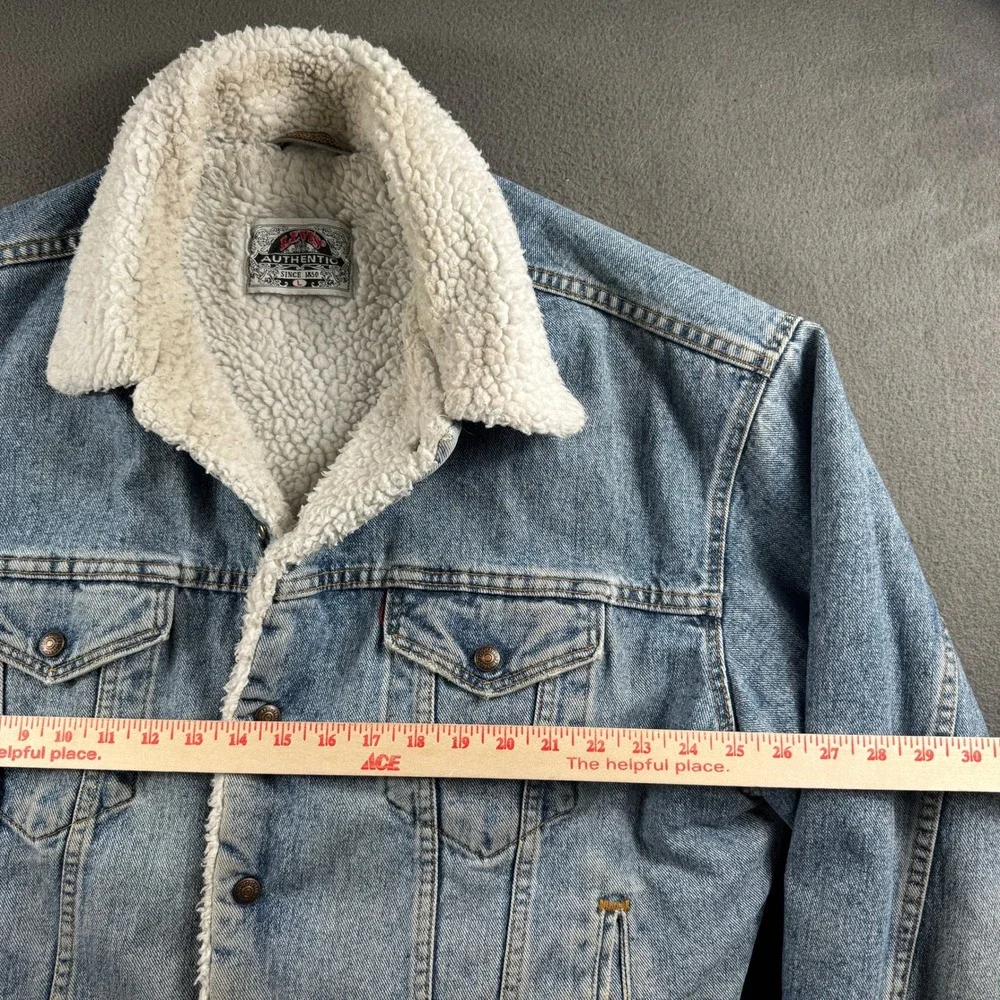 Vintage Levis Denim Jacket Mens L Blue Sherpa Lined Trucker USA 70609 4891